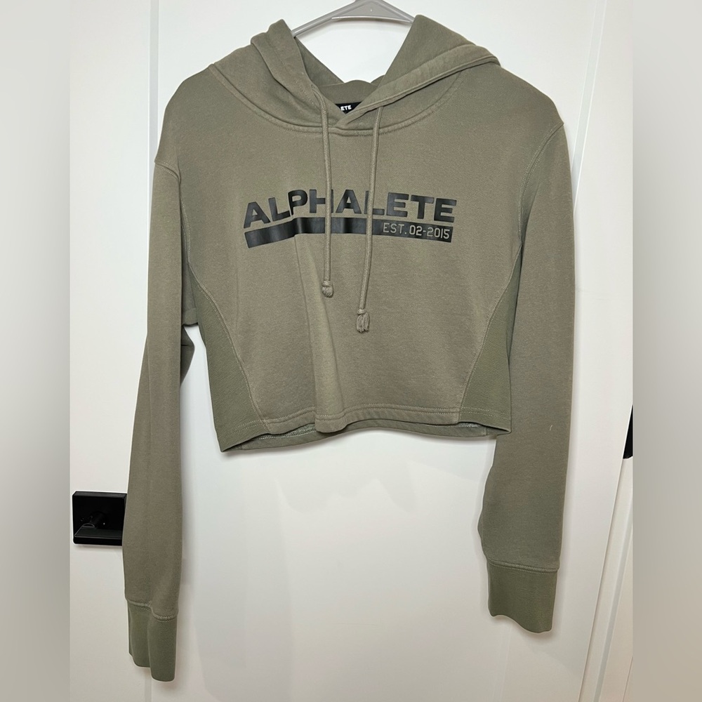 Alphalete Cropped Olive Hoodie